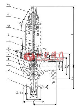 高壓微啟式安全閥 結構圖