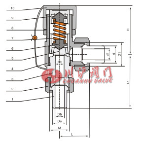 微啟式安全閥 結(jié)構(gòu)圖