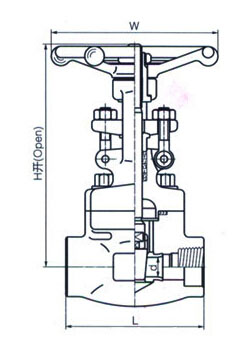 鍛鋼內螺紋閘閥結構圖