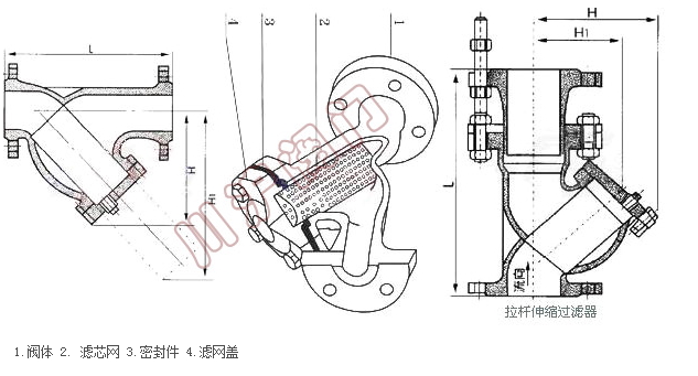 不銹鋼Y型過濾器結(jié)構(gòu)圖