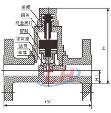 可調雙金屬片疏水閥結構圖