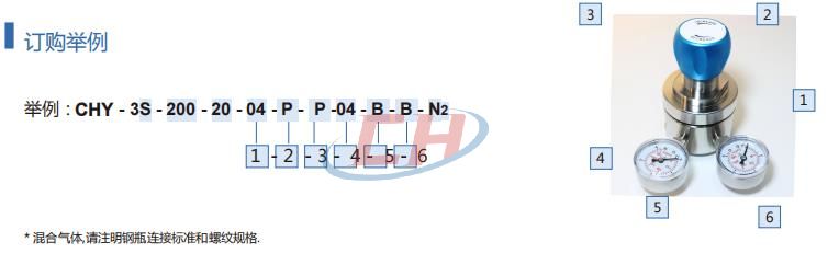 氣體減壓閥CHY-3訂貨參數