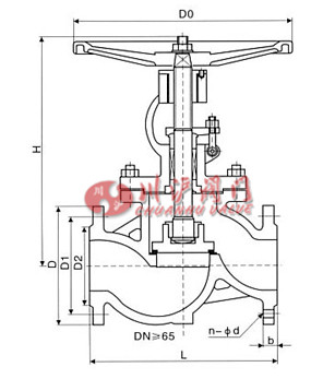 法蘭截止閥結(jié)構(gòu)圖