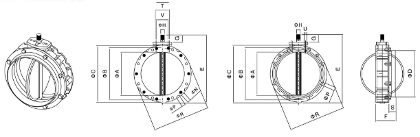 氣動(dòng)粉料蝶閥結(jié)構(gòu)圖