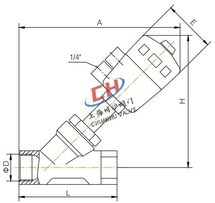 P2氣動內螺紋角座閥結構圖