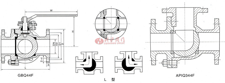 L型Q44F結(jié)構(gòu)圖和流向圖