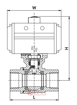 氣動法蘭塑料球閥結(jié)構(gòu)圖