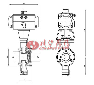 氣動V型調(diào)節(jié)球閥 結(jié)構(gòu)圖