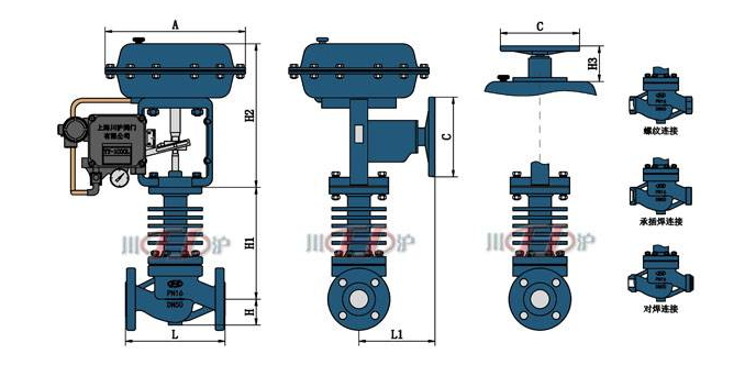 氣動高溫調節閥結構圖